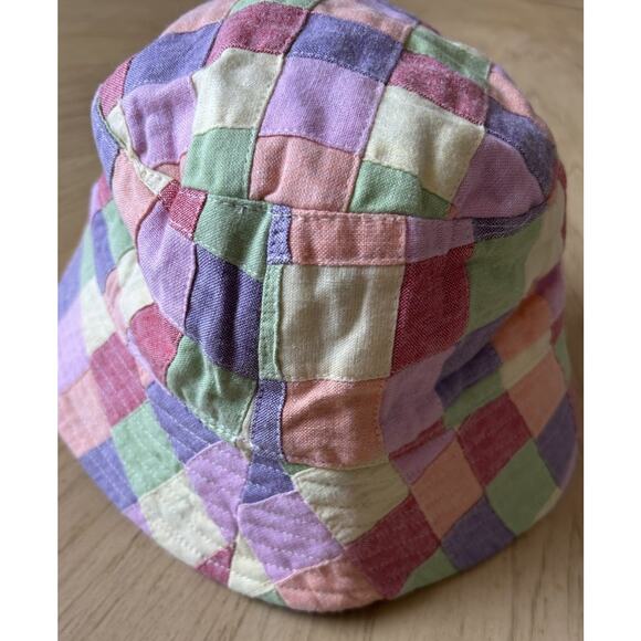 Patchwork Hat Hippie Boho Pastel Sun Beach Retro Bucket Cap Cotton Reversible - Picture 3 of 10